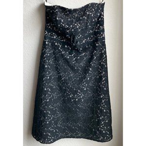White Black House Market lace strapless A line cotton blend dress size 6